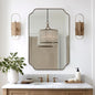 ANDY STAR 24"x36" Gold Mirror, Brushed Brass Scalloped Wall Mirror, Bathroom by ANDYSTAR