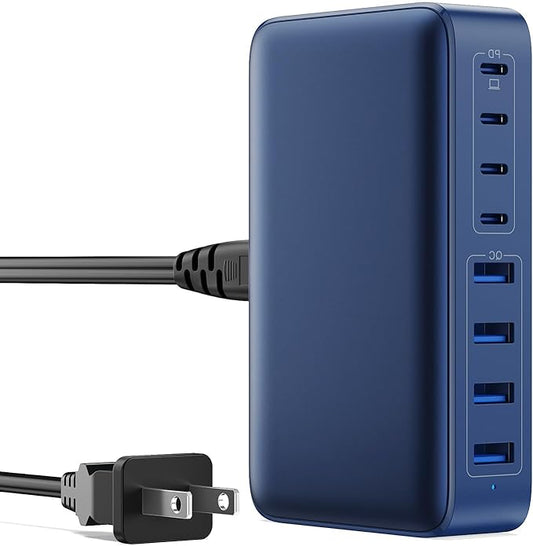 USB C Charger 200W USB C Charger Block, Upgraded GaN III 8-Port Fast Charging by GKUTW