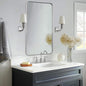 ANDY STAR Chrome Bathroom Mirror, 24”x40” Polished Nickel Rounded Corner by ANDYSTAR