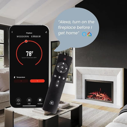 Modern Ember Highmark Traditional 33 Inch Built-in Smart Electric Fireplace - Image 7