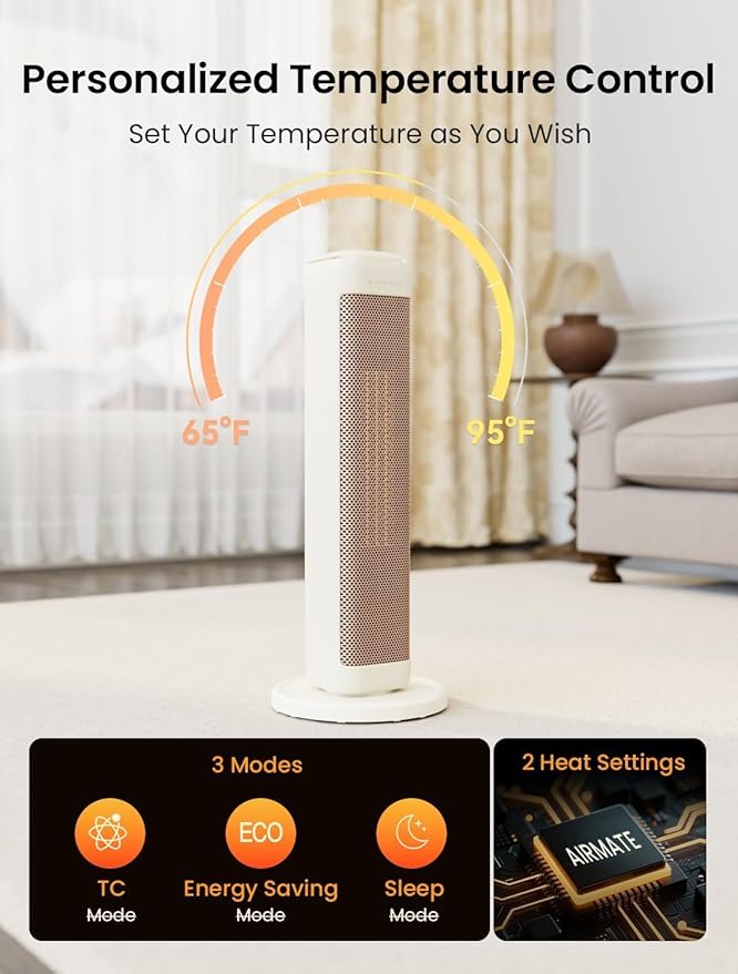 25" Space Heaters For Indoor Use Large Room, Electric Heaters For Indoor Use - Image 4