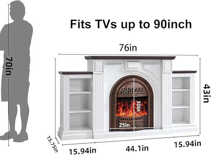 Farmhouse Electric Fireplace - Image 3