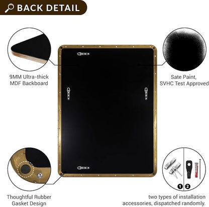 ANDY STAR Gold Bathroom Mirror, 30x36 Brushed Brass Rectangle Mirror - Image 4