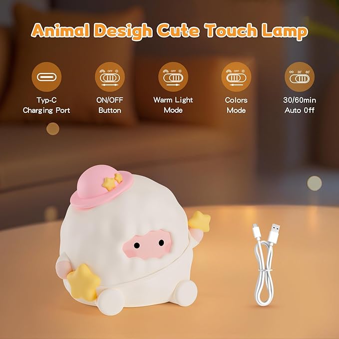 Baby Night Light, Touch Control Rechargeable Nursery Lamp - Image 7