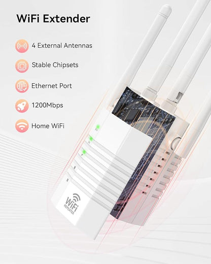 WiFi Signal Booster with 4 Directional Antennas – 1200Mbps Dual Band, WiFi - Image 8