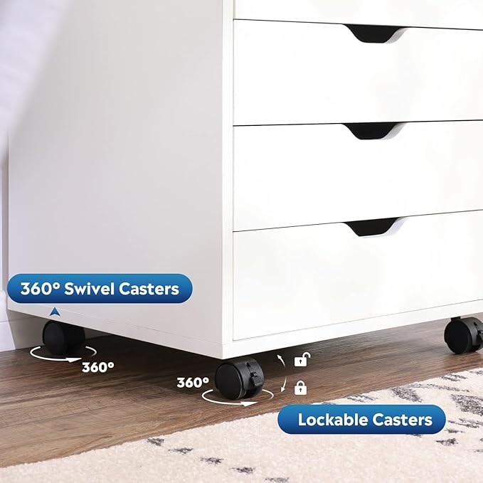 DEVAISE Wood File Drawers, Mobile Chest - Image 7
