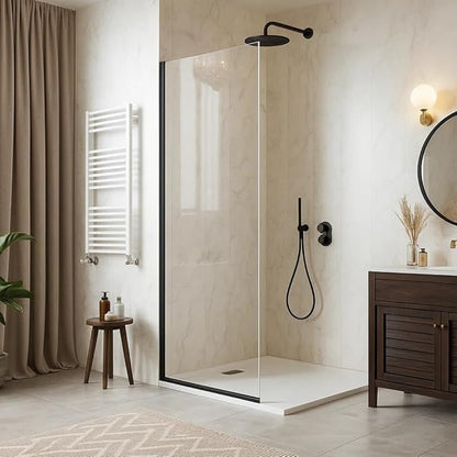 Yana Frameless Shower Door Screen, Fixed Shower Door Panels 3/8" Thick Tempered - Image 2