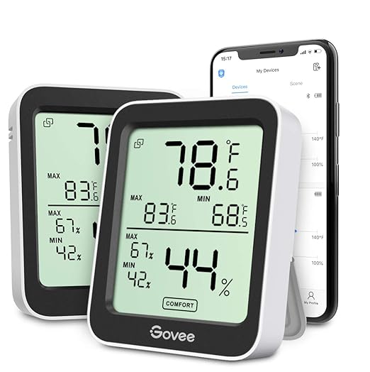 Govee Bluetooth Hygrometer Thermometer, Large LCD, Max/Min Records, 2-Year Data by Govee