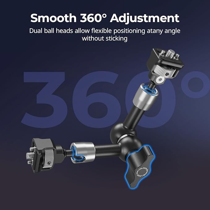 SMALLRIG 7'' Magic Arm with 1/4"-20 Screws & Spring-Loaded Pins, 1.5kg Load - Image 5
