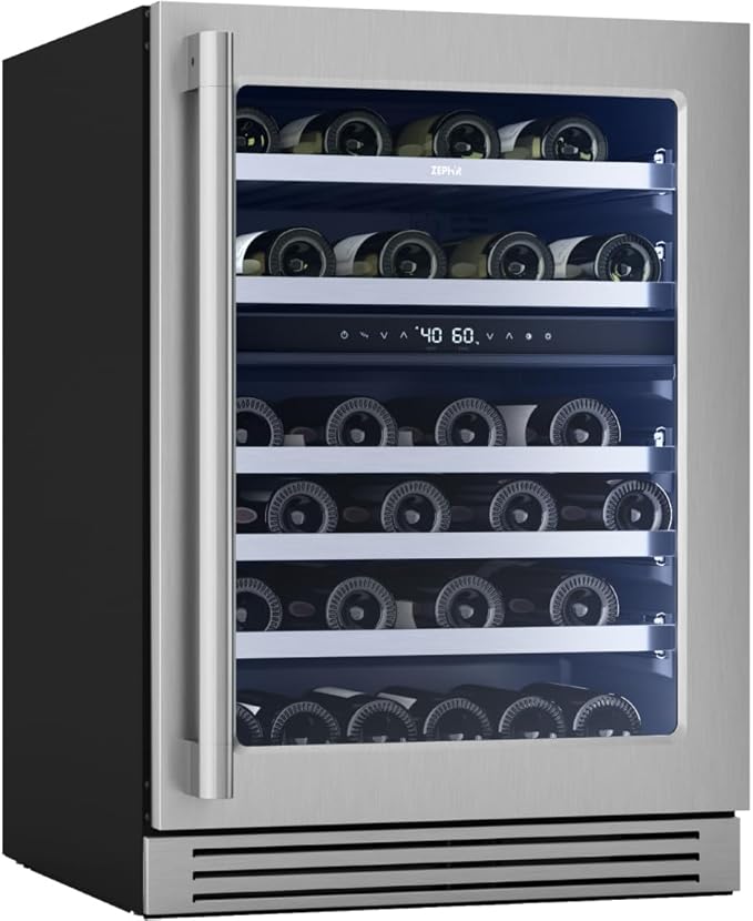 Zephyr Presrv 24 Inch Pro Wine Fridge Dual Zone Under Counter by Zephyr