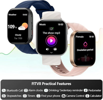 FITVII Health & Fitness Tracker, Smart Watch - Image 5