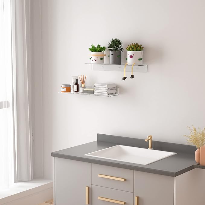 24 Inches Clear Floating Shelves - Image 2