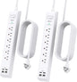 2 Pack Power Strip, 15FT Long Extension Cord, Surge Protector by Mifaso