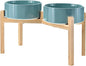 SPUNKYJUNKY Elevated Dog Bowls Ceramic, 8.3'' Dogs Food Water Bowls Raised - 60 by SPUNKYJUNKY