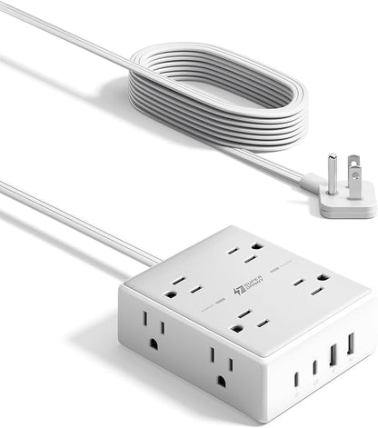 Flat Plug Surge Protector Power Strip, 6ft Ultra Thin Extension Cord - Image 9