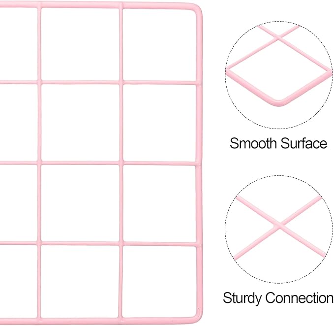 PATIKIL 16"x8" Wire Grid Panel, 2 Pack Board Photo Pictures Memo Display Grid - Image 3