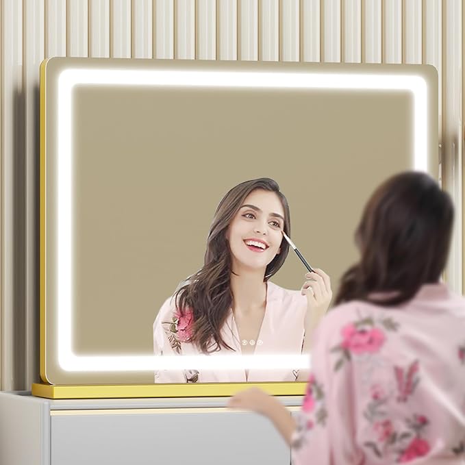 Makeup Vanity Mirror 24" x 19" Large LED Makeup Mirror, Desk Mirorr - Image 7