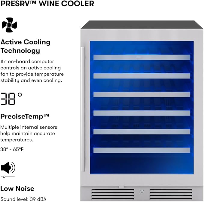 Zephyr Presrv 24" Wine Fridge Single Zone Under Counter - Image 2