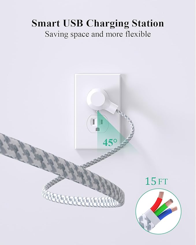 2 Pack Power Strip - 15FT Long Extension Cord - Image 7