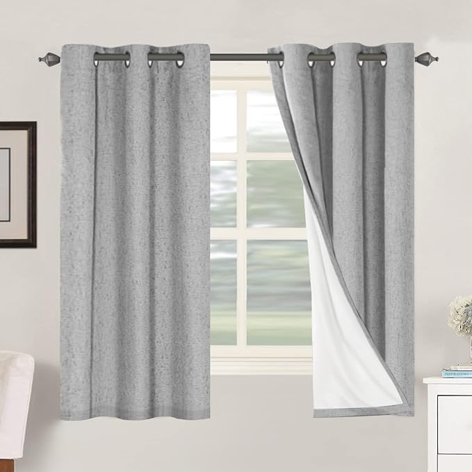 H.VERSAILTEX Primitive Linen Curtains 100% Blackout Curtain Drapes Burlap by HVERSAILTEX