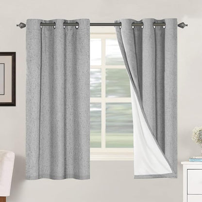H.VERSAILTEX Primitive Linen Curtains 100% Blackout Curtain Drapes Burlap by HVERSAILTEX