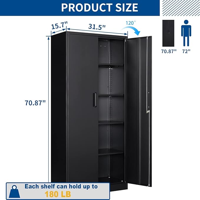 Metal Storage Cabinet-71” Tall Steel File Cabinets - Image 3