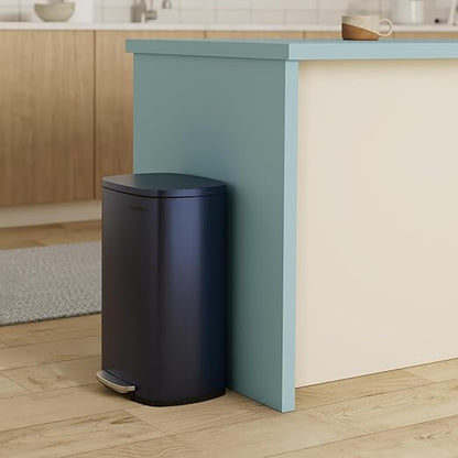 SONGMICS 13 Gallon Trash Can, Stainless Steel Kitchen Garbage Can, Recycling or - Image 2