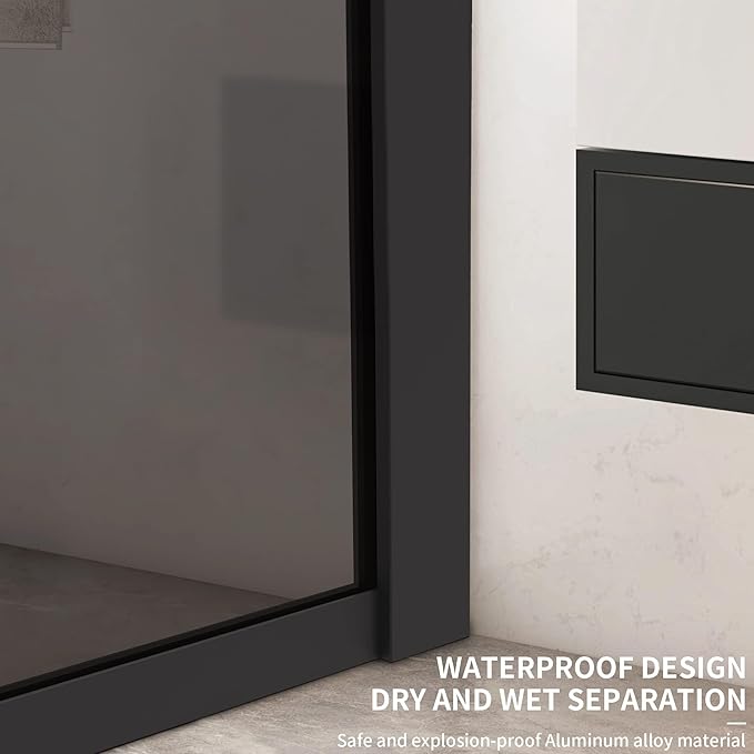 Bathroom Shower Door Screen, 34 in. W x 74 in. H Single Panel Frameless Shower - Image 4
