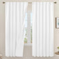 LAMIT White 100% Blackout Linen Curtains, 72 Inches Linen Textured Living Room by LAMIT