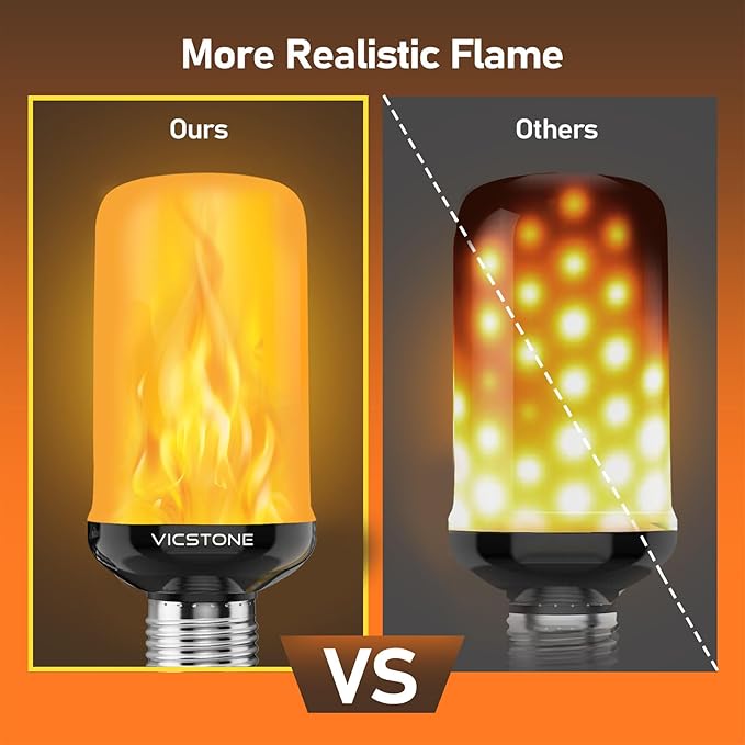 Vicstone Upgraded LED Flame Light Bulbs Christmas Decorations, 4-Mode - Image 2