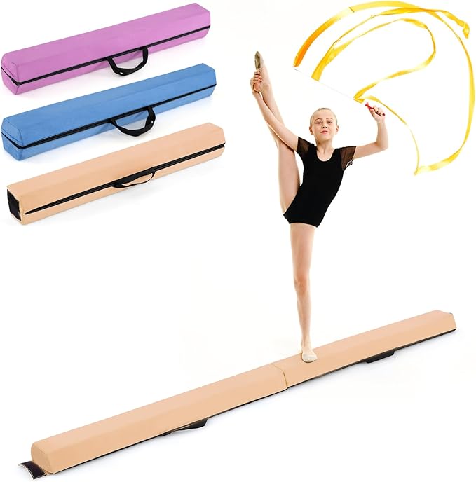 Giantex 7FT/8FT/9FT Balance Beam, Folding Gymnastics Beam w/Carry Handles by Giantex