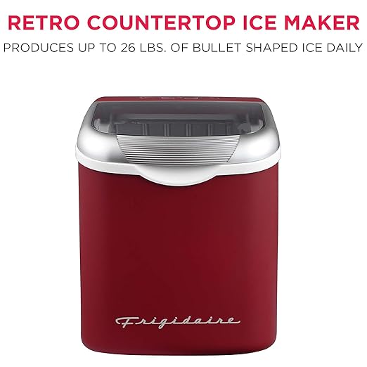 FRIGIDAIRE Retro Compact Ice Maker Machine, Bullet Ice, 26 lb per Day - Image 2