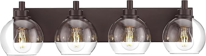 METWET Bathroom Light Fixtures Over Mirror, 4-Light Oil Rubbed Bronze Bathroom by Metwet