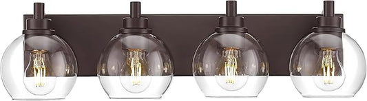 METWET Bathroom Light Fixtures Over Mirror, 4-Light Oil Rubbed Bronze Bathroom by Metwet