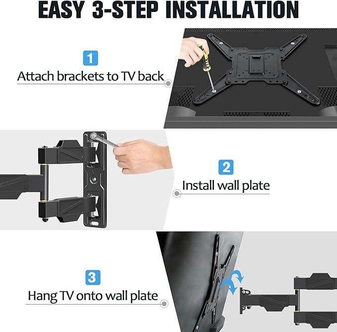 Mounting Dream TV Wall Mount for Most 26-55" TVs, Television Mount Full Motion - Image 9