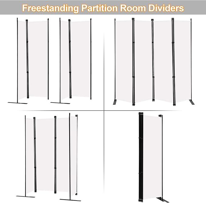MAYOLIAH 4 Panel Room Divider Screen 6Ft Tall Foldable Privacy Dividers Indoor - Image 4