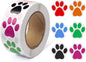 Dog Paw Print Stickers Roll, 500 Self-Adhesive Labels, Colorful | Paper Stickers, 2.5 Cm Paw Prints, Easy Peel And Stick, For Envelopes, Gift Wrap, Pet Parties, Classroom And Wall Decor