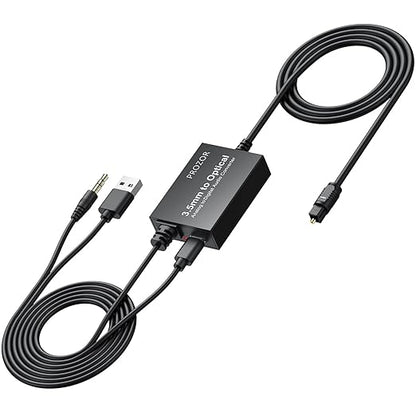 PROZOR 3.5mm to SPDIF Converter Analog to Digital Audio Cable ADC Adapter by PROZOR