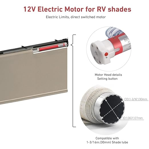 Rollerhouse 2 Wire Switch Controlled Motor Electric Roller Motor Hard Wired 12V - Image 6