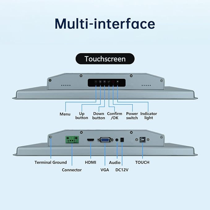 15.6-Inch Industrial Touch Screen Monitor, Ratio 16:9 Embedded PCAP Touchscreen - Image 6