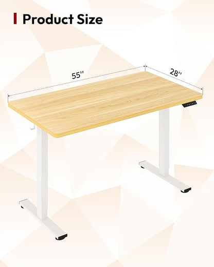 SANODESK Electric Standing Desk 55 x 28 Inches Whole-Piece Desktop Height - Image 2