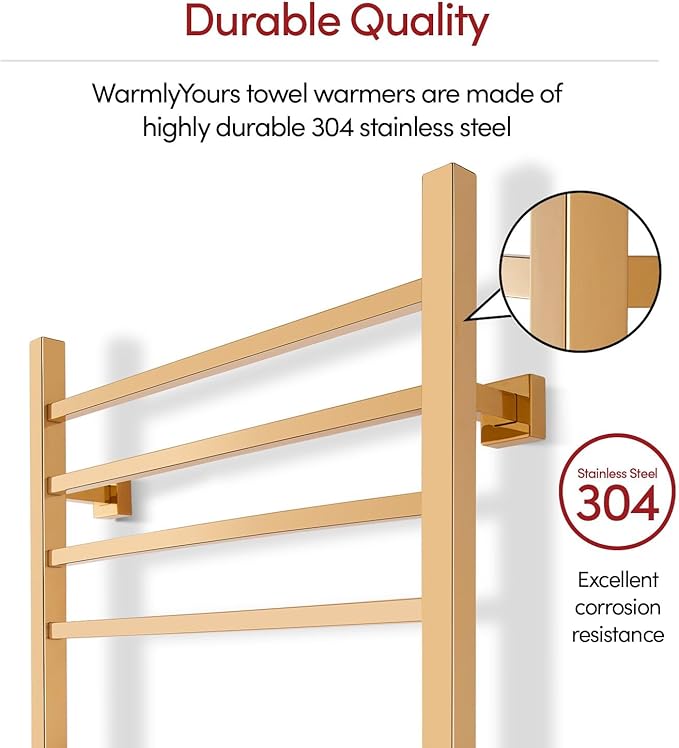 WarmlyYours Heated Towel Rack for Bathroom - Image 2