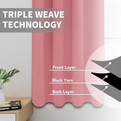 Easy-Going Blackout Curtains for Bedroom, Solid Thermal Insulated Grommet and - Image 3