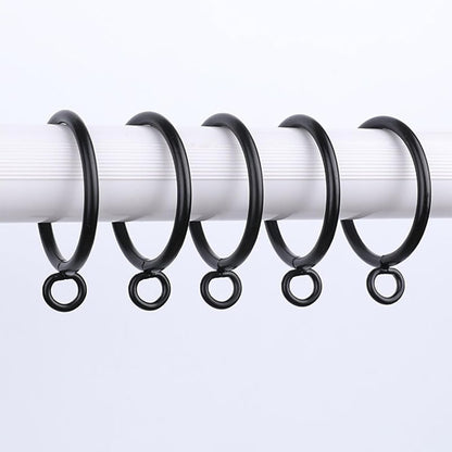 Curtain Rings Black Bulk 100Pack with Eyelets 1.5In ID for 1.25Inch Rods | Metal Drapery Rings Apply for Curtain Rods(Designed to fit up to 1 1/4-inch diameter curtain rod.)