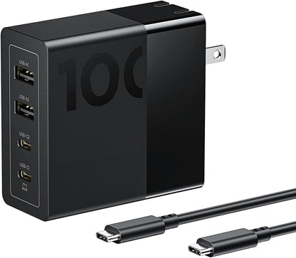 Lenovo 100W USB C Charger, 4-Port Multi-Device Fast Charging, by LENOVO