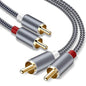 Goalfish RCA Cable, 2 Pack 2-Male to 2-Male RCA Audio Stereo Subwoofer Cable by Goalfish
