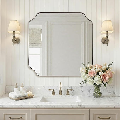 ANDY STAR 24"x24" Chrome Mirror, Polished Nickel Square Mirror - Image 7
