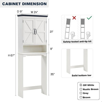 ACCOHOHO Over The Toilet Storage Cabinet, Farmhouse Bathroom Cabinet - Image 2