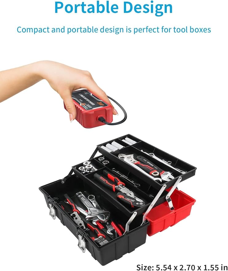 FOVAL 2-Amp Car Battery Charger, 6V and 12V Portable Automatic Smart Charger - Image 7