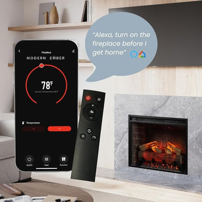 Modern Ember Uptown 23" Smart Electric Fireplace Insert, Alexa/WiFi Enabled - Image 2